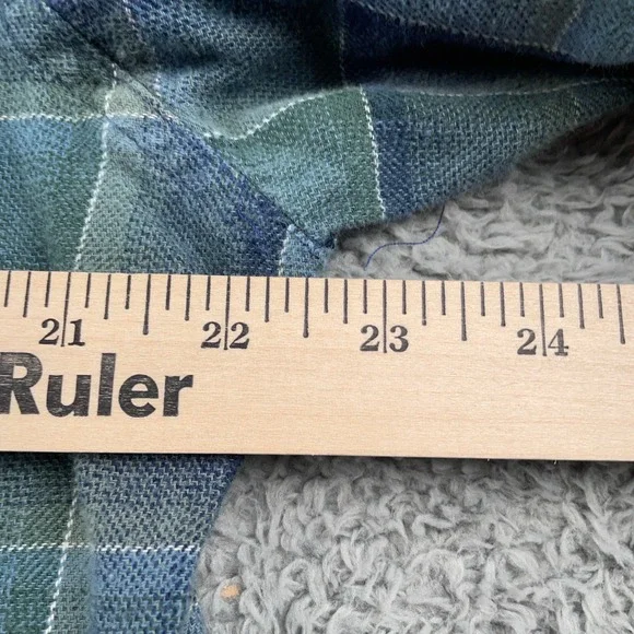 Wrangler Shirt Mens Medium Blue Green Plaid Western Pearl Snap Long Sleeve - Picture 5 of 9